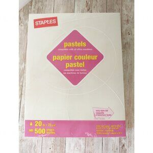 Staples Pastel Multipurpose Paper Cream NIP Letter Size 8.5”x11” 20# 500 Sheets